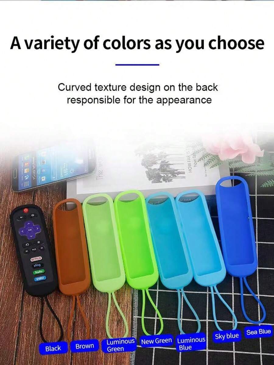 1pc Transparent Silicone Dust-Proof Protective Cover For RC280 RC282 Roku TV Remote Control - 彩色 - 查看 1