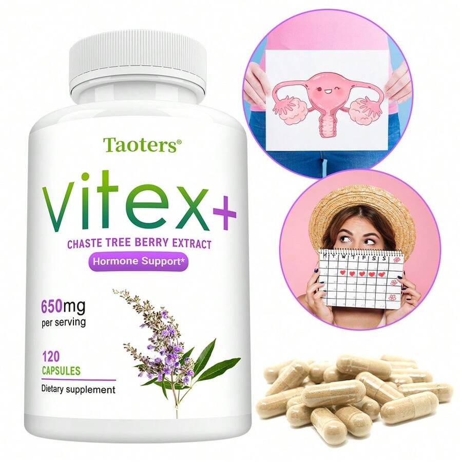 Chasteberry Extract - Supports Healthy Female Hormone Levels, Positive Mood, And Abundant Energy - 120 Capsules - 1瓶 - 查看 1