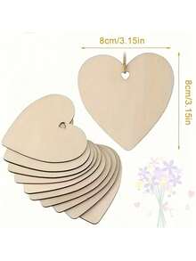 20 Stücke unfertige Holz-Herzform DIY Maldekorationen, kleine Herz Deko geeignet für DIY Malerei, Hochzeit, Hausparty, Feiertags-Anhänger, Hängedekoration, Oster-Frühlingsparty, Bauernhaus Gartendekoration, Heim-Themenparty, Geschenkanhänger - Verschiedenfarbig - Übersicht 5