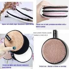 Reusable Makeup Removing Pads Gentle Hypoallergenic for Facial Cleansing and Mascara Removal - como en la foto - Ver 5