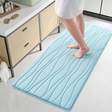 Buganda Memory Foam Bathroom Rug Mat 24x16, Extra Soft And Absorbent Bath Mats, Non-Slip And Machine Washable Bath Rugs For Bathroom Floor,Tub And Shower, Dark Grey - Màu xanh lam - Xem 12
