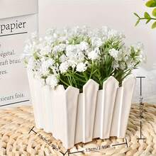 2/4/6个装户外露台窗台简约塑料花盆，装饰花盆，花瓶，适用于家庭庭院、阳台，也是理想的礼品之选。 - 白色 - 查看 6