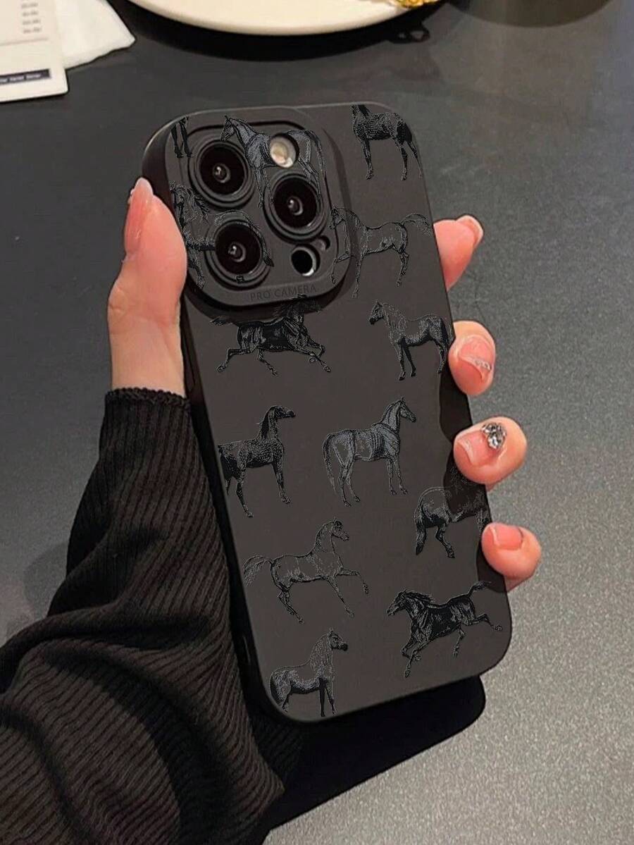Horse-Shaped Liquid Silicone Phone Case, Full-Body Shock-Proof & Drop-Proof, TPU Soft Rubber Shell, Compatible, Waterproof & Scratch-Resistant - Multicolor - View 1