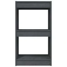 vidaXL Biblioteca gris madera de pin macizo 40x30x71,5 cm - Gris - Ver 5