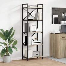 vidaXL Étagère Chêne Sonoma 56 x 34 x 171 cm Bois d'ingénierie - Tabac - Voir 1