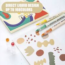 12/24/36/168 Cores Canetas Marcadoras Líquidas de Acrílico, Estudante Arte Profissional Desenho Ponta Macia Marcadores Coloridos, Compacto Papel Empilhável Para Livros de Colorir DIY, Adequado Para Vidro, Pedra, Arte Corporal À Prova D'água, Essencial Volta às Aulas - Multicolorido - Visão 5
