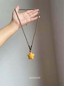 Bohemian  Green Wrapped Necklace Design Sense Water Pendant Choker Personality Fashion Neck Jewelry - Mặt dây chuyền hình ngôi sao tám cánh bằng vàng XL0265 - Xem 11