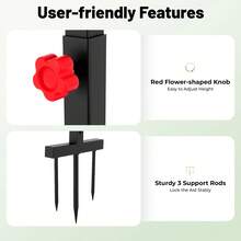 Adjustable Golf Swing Training Aid With 360° Automatic Ball Return, Durable Iron Construction, Compact Design For All Skill Levels, Easy Assembly - Black - View 4