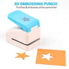 3D邮票星形压花打孔器；用于剪贴簿、日记本、纸艺、DIY卡片制作的打孔压痕工具，纸艺、剪贴簿、DIY卡片制作、艺术工艺用品 - 彩色 - 查看 7