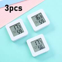 3pcs Mini Home Dehumidifier Thermometer, Digital Hygrometer, Household Precise Humidity Meter, High Accuracy Temperature And Humidity Monitor With Large LCD Display, Suitable For Greenhouse, Reptile, Humidor, Cellar, Office - White - View 11