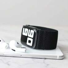 Unity Series Elastic Compatible/Replacement Band For Watch/Watch Ultra (Black, Ultra Wide M Fits 6.5-7.0 Inch Wrist, 49mm/45mm/44mm/42mm) - Black - 查看 3