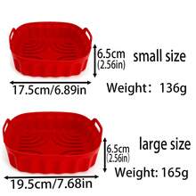 1pc Random Color Air Fryer Silicone Liner And Gloves, Reusable Square Silicone Air Fryer Liner, Air Fryer Basket, Easy To Clean 7QT Or Larger Capacity Air Fryer Silicone Pot, Suitable For Air Fryer, Microwave And Oven - Multicolor - View 5