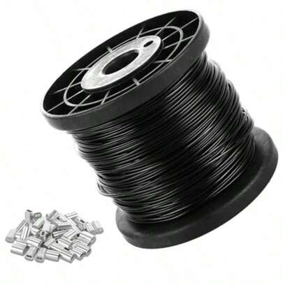1.5mm 100m 304 Stainless Steel Wire Rope With PVC Coating & Aluminum Crimping Loops - Heavy-Duty Cable Suitable For Climbing Plants, Picture Hanging, Clothesline, Fence Wire - / Use