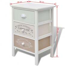 vidaXL Armadio da parete in stile francese a 3 cassetti in legno - Bianco - Visualizzare 6