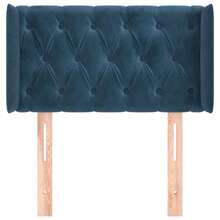 vidaXL Tête de lit con orejas Bleu Foncé 83x16x78/88 cm terciopelo - Azul - Ver 3
