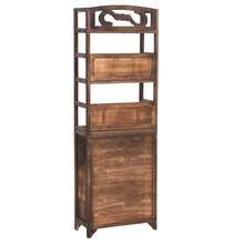 vidaXL Vitrine Marron foncé 46x24x140 cm Bois de Paulownia massif - Tabac - Voir 5