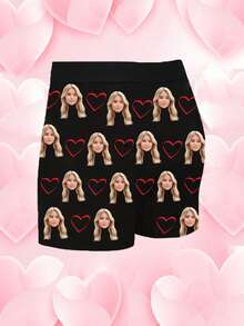 定制人脸印花男士三角裤，个性化内裤，防卷边短裤，可定制照片印花男士平角内裤，定制人脸内裤，个性化男士内裤，可定制照片三角裤，送给男友/老公的理想礼物，男士定制礼物，冬季，个性化礼物，周年纪念，节日 - 黑色 - 查看 4