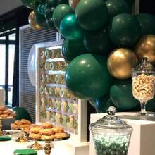 212件組 翡翠深綠色金屬金氣球花環拱門套件，5/10/12/18英吋乳膠氣球附鋁箔亮片，適用生日、性別揭曉、婚禮、週年紀念、畢業、退休、叢林主題、聖帕翠克節、淋浴派對裝飾 - 墨綠金色 - 查看 7
