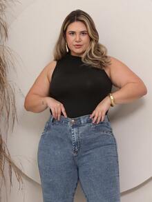 Women's Plus Size Skinny Pants In Premium Medium Wash Enhances Waist And Butt - 中度洗滌 - 查看 6