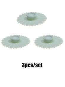 3 Peças Tampa de Copo de Silicone Girassol, Acessórios de Bebida e Chá, Tampa de Silicone Reutilizável Multifuncional à Prova de Poeira e Vazamento para Copos, Copos de Café e Chá, Adequado para Uso no Escritório e Carro - Multicolorido - Visão 12