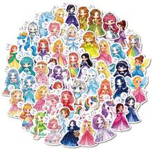 50pcs Cute Princess Dress Creative Stickers, Waterproof Decals For Water Bottles, Luggage, Tablets - Multicolor - View 1