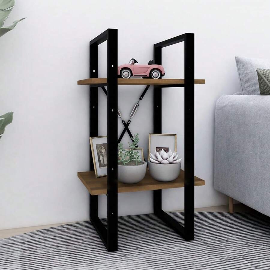 vidaXL Biblioteca 2 niveles Chêne brun 40x30x70 cm madera de ingeniería - Marrón - Ver 1