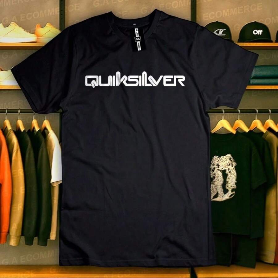 Quiksilver Logo Printed T-Shirt, Unisex | 100% Cotton | Streetwear / Surfwear / Skatewear – Various Colors - màu đen - Xem 1