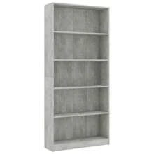 vidaXL Libreria a 5 Livelli Gris béton 80x24x175cm Bois ingénierie - Grigio - Visualizzare 2