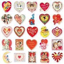 50pcs Retro Cartoon Heart Doodle Stickers, Suitable For Scrapbooking, Diaries, Notebooks, Water Bottles, Cars, Etc. Gifts With Positive Messages - Multicolor - View 8