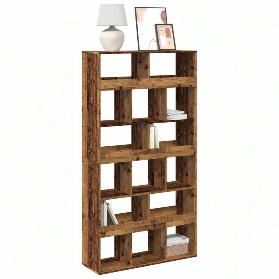 vidaXL Bibliothèque vieux bois 100x33x187,5 cm engenharia madeira - Castanho - Ver 1