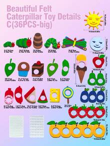 可爱毛毡儿童套装！生命周期教学工具，故事道具 - 手工教育用品 - 彩色 - 查看 9