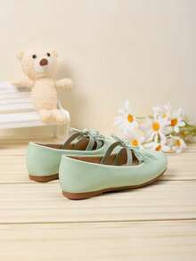 Girls' Bow Decor Flat Shoes, Suitable For Spring And Autumn - Mint Green - View 4