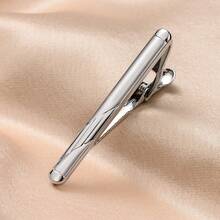 4 件套简约金色、黑色、银色拉丝铜合金领带夹，男士商务正装衬衫及西装配饰