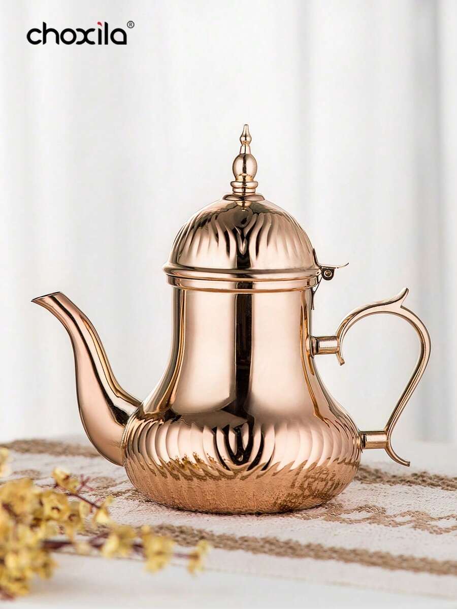 choxila 1 pieza Cafetera, Tetera de acero inoxidable, Hervidor de estilo árabe, Hervidor caliente, Olla de estilo palaciego europeo - cafetera - Ver 1