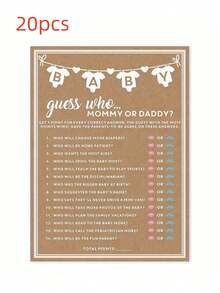 5pcs/10pcs/20pcs/40pcs Baby Suggests Predicting Game Cards Baby Games For Girl Or Boy,Newborn Parent Advice Cards,Baby Birth Advice Cards - 彩色 - 查看 9