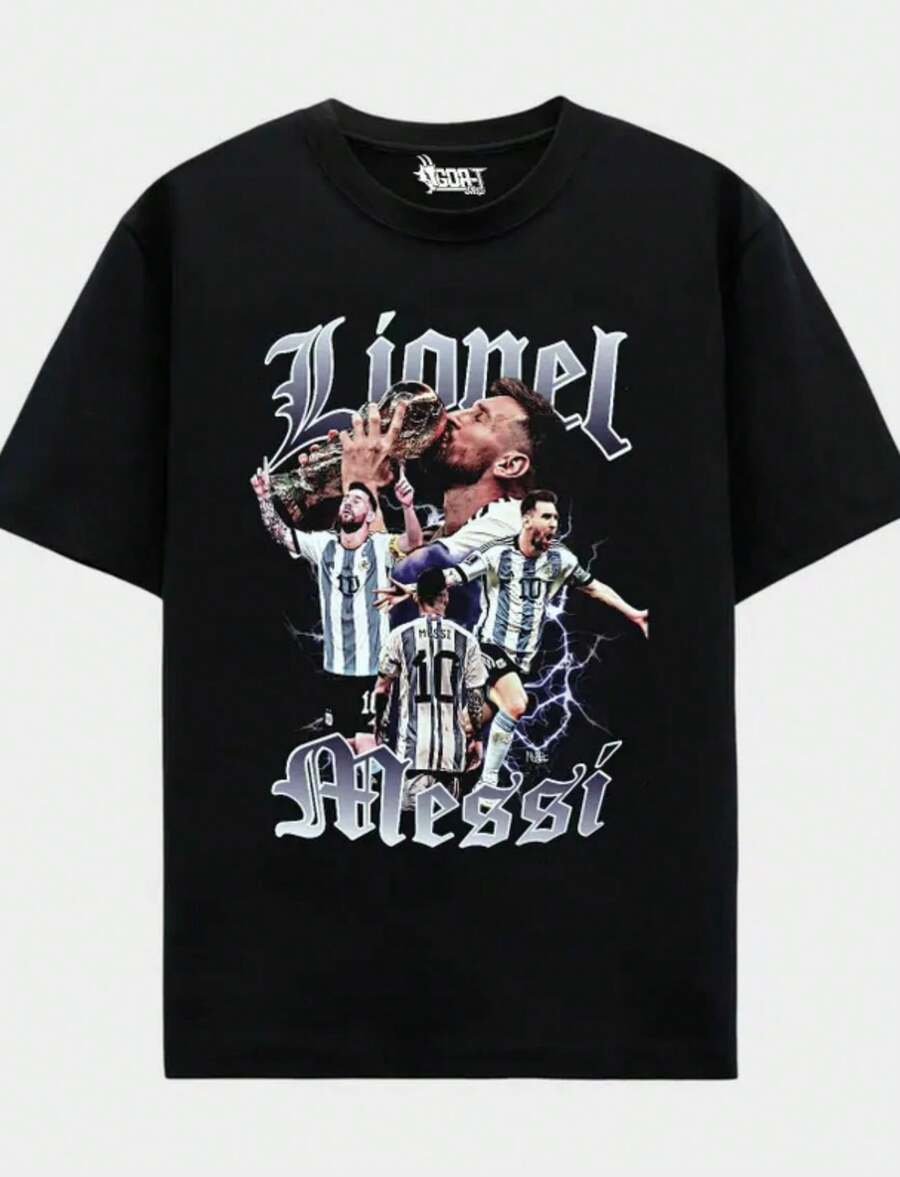 T-Shirt _ Argentina _ Soccer _ World Cup _ Oversized - Black - View 1