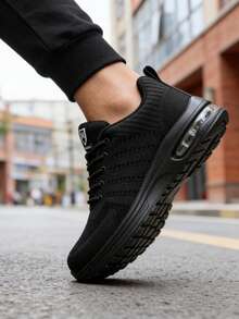 Tenis para Hombre Zapatillas Deportivas de Hombre Ligeras y Transpirables Zapatos Casuales Sin Cordones Cómodo - Negro - Ver 2