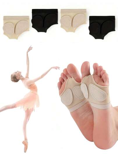 1 Pair Belly Ballet Half Shoes Split Soft Sole Paw Dance Feet Protection Toe Pad, Suitable For Belly Dance, Ballet Shoes, Toe Socks, Sports Shoes, Ballet Socks