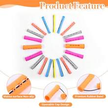 QY- 120 Pcs Hair Perm Rods Kit6 Sizes Plastic Cold Perm Rollers Heatless Perming Rods Curling Rod With Tip Tail Comb For Long Short Straight Curly Natural Hair DIY Styling Tools -3788 - 如圖 - 查看 3