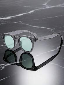 1 Cặp kính thời trang đinh tán kiểu retro mới, gọng nhỏ bằng nhựa PC, kính thời trang trang trí tối giản, đa năng, cao cấp dành cho cả nam và nữ. - Nhiều màu - Xem 7