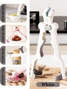 Värmebeständig silikon multifunktionell skållningsfri skålklämma med halkfritt handtag, värmeisolerande klämma och flasköppnare. Värmeisolerande klämma för kök, lämplig för matlagning, ångkokning och bakning. - Multifärgad - Visa 12