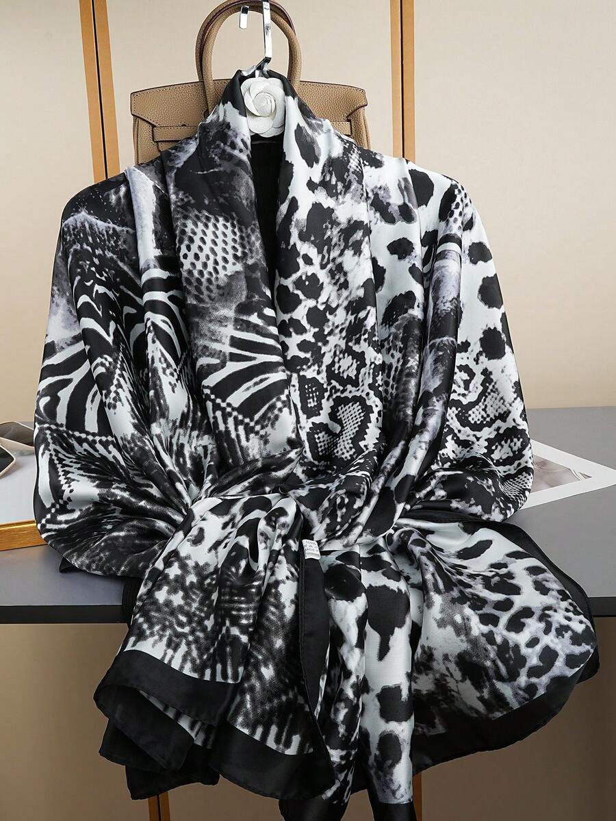 1pc 85*180CM Printed Scarf Women Shawl Outdoor Wrap Versatile Long Scarf New Fashion Luxury Neck Scarf - Multicolor - View 1