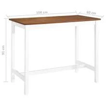 vidaXL Tavolo da bar Bois massiccio 108x60x91 cm - Castano - Visualizzare 5