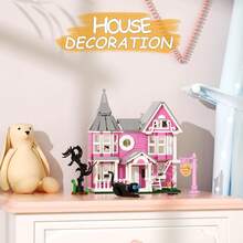 Juego de construcción de la casa del palacio rosa, kit de juguetes modelo de mansión de Halloween, bloques de construcción de casa embrujada, compatible con , arquitectura de terror para niños y - 1 - Ver 4