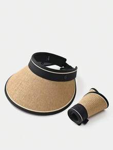 1顶女士可折叠宽檐遮阳帽，适合夏季户外、海滩、海边穿着 - 遮陽帽 - 查看 3