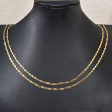 14k Gold Plated Copper Chain Necklace, Minimalist Design, Women - Gold 1 - View 5