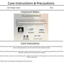 1 件黑色蕾丝手指和腕链手链，金属连接手链，适合女士，派对珠宝 - 黑色 - 查看 5