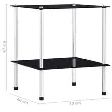 vidaXL Estante para 2 ebenex negro 40x40x47 cm verde trempé - Negro - Ver 5
