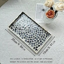 1 Stück INS Stil Dekoschale mit Muscheleinlage, bunte Patchwork Quadrate, handgefertigt. Geeignet zur Dekoration von Wohnzimmer Couchtisch, Esstisch und für den täglichen Gebrauch. Kann auch als Geschenk oder Partytischdekoration verwendet werden.