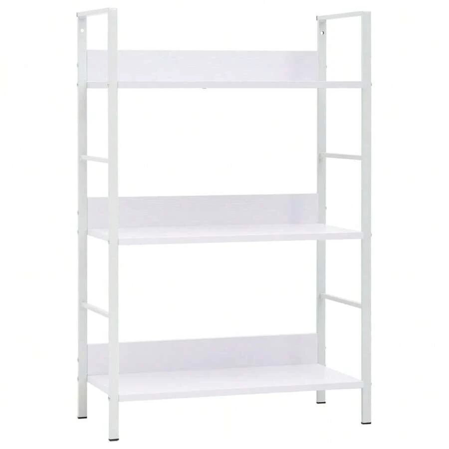 Bibliothèque vidaXL à 3 niveaux, blanche, 60 x 27,6 x 90,5 cm, en bois massif. - Blanc - Voir 1